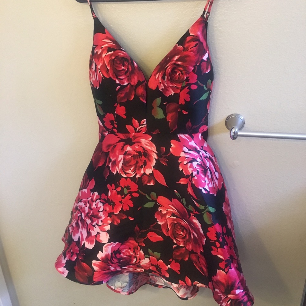 Semi formal Rose pattern dress